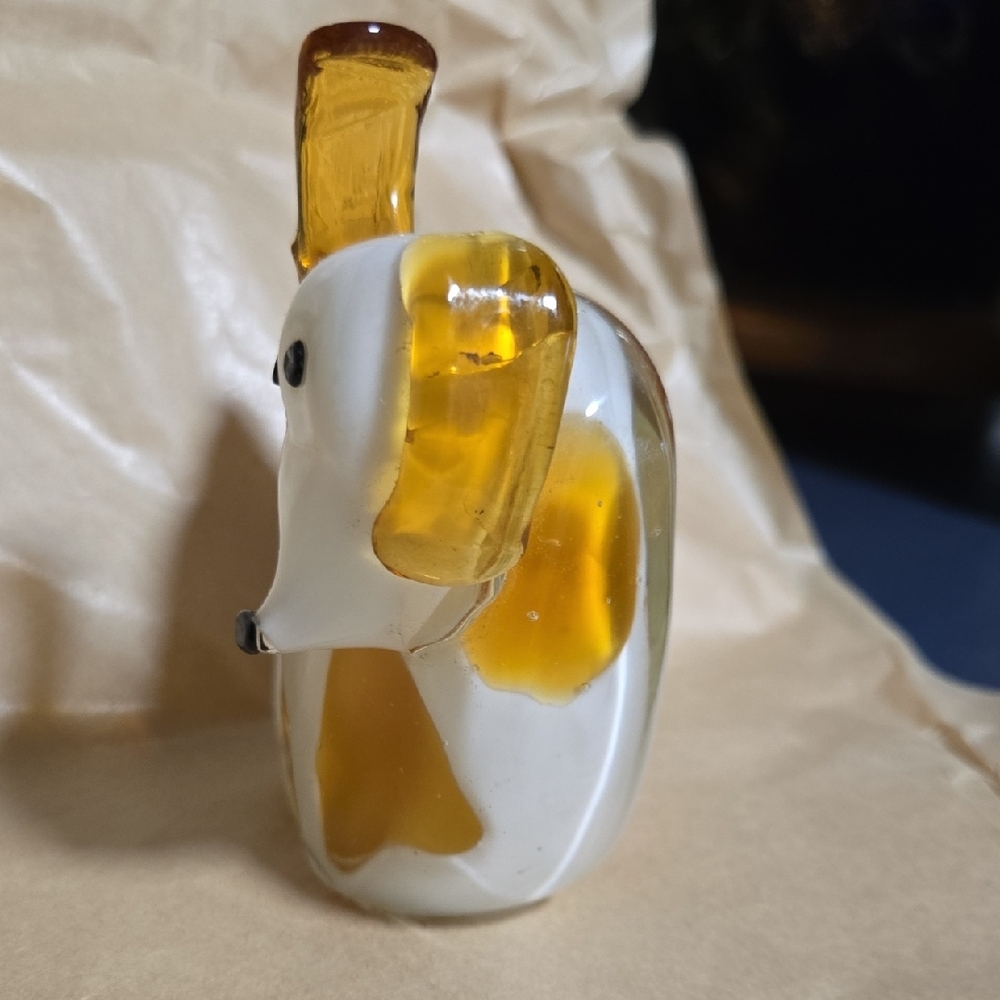 Glass Dog Figurine with Orange Accents - Picture 2 of 4
